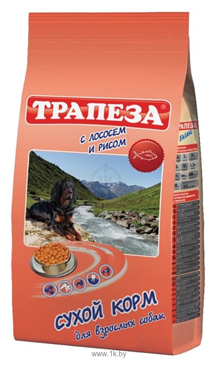 Фотографии Трапеза Для собак с чувствительным пищеварением Лосось с рисом (2.5 кг)