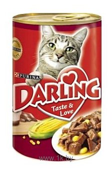 Фотографии Darling Консервы для кошек мясо с кукурузой (0.8 кг) 1 шт.