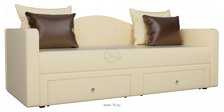 Фотографии Лига диванов Дориан 100228 (бежевый/подушки коричневые)