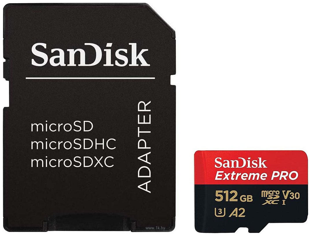 Фотографии SanDisk Extreme PRO microSDXC SDSQXCD-512G-GN6MA 512GB (с адаптером)