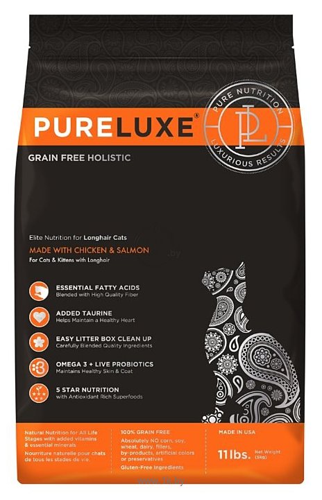 Фотографии PureLuxe (5 кг) Elite Nutrition for longhair cats with chicken & salmon