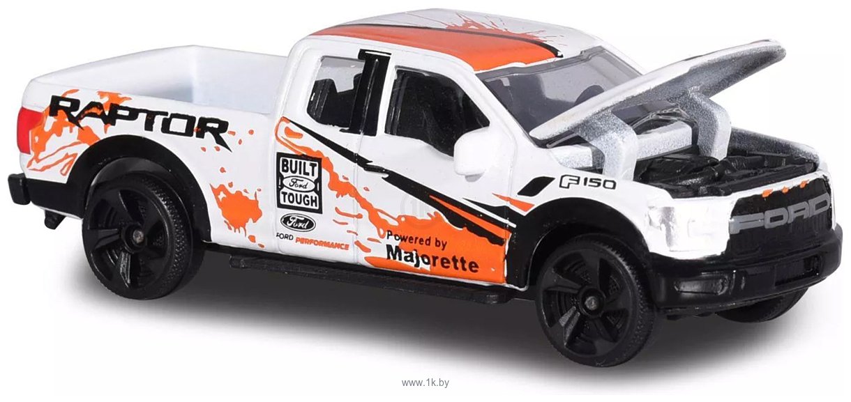 Фотографии Majorette Racing Cars 212084009 Ford Raptor (белый/оранжевый)