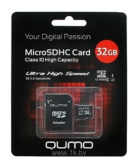 Фотографии Qumo microSDHC class 10 UHS-I U1 32GB + SD adapter