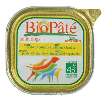 Фотографии Almo Nature DailyMenu Bio Pate Adult Dog Chicken and Vegetables (0.3 кг) 1 шт.