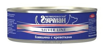 Фотографии Четвероногий Гурман Silver line Говядина с креветками (0.1 кг) 24 шт.