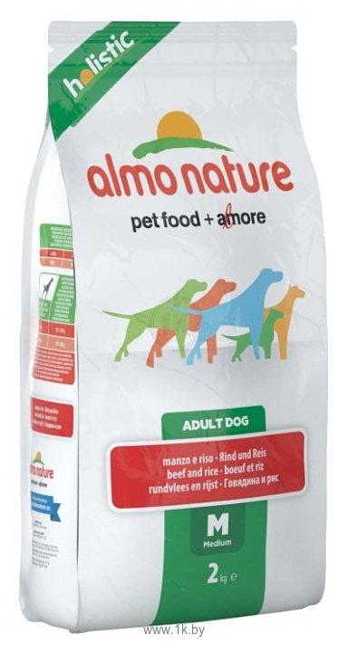Фотографии Almo Nature (2 кг) Holistic Adult Dog Medium Beef and Rice