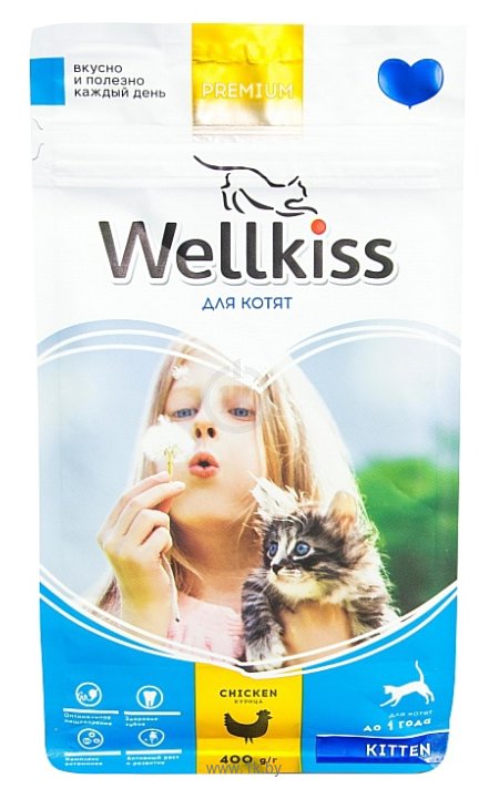 Фотографии Wellkiss (0.4 кг) Курица для котят пакет