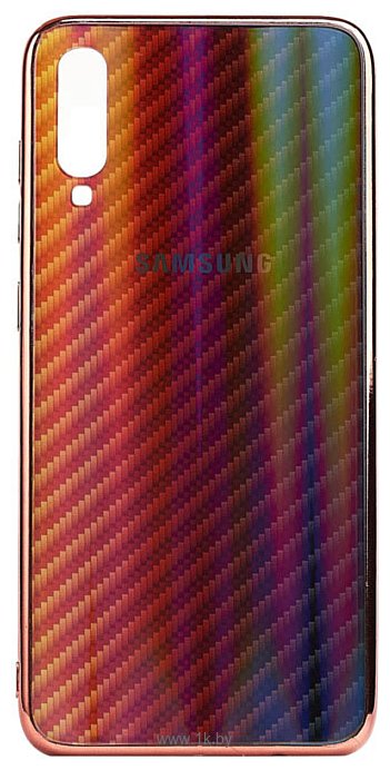 Фотографии EXPERTS Aurora Glass для Samsung Galaxy A40 с LOGO (красно-черный)