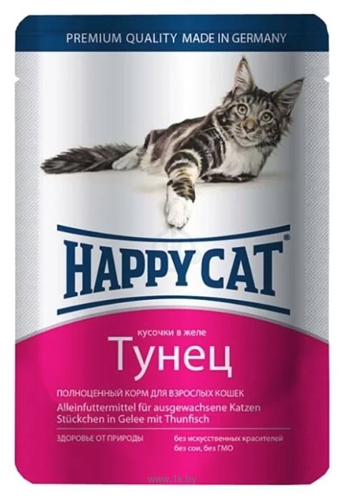 Фотографии Happy Cat (0.1 кг) 24 шт. Кусочки в желе. Тунец