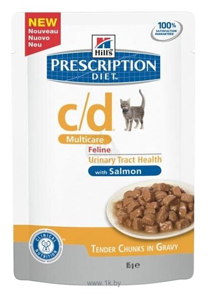 Фотографии Hill's (0.085 кг) 1 шт. Prescription Diet C/D Multicare Feline Tender Chunks in Gravy with Salmon wet