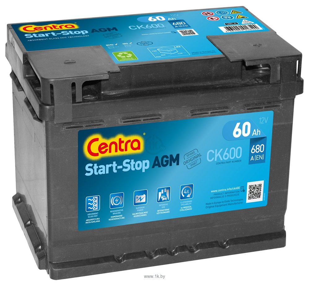 Фотографии Centra Start-Stop AGM CK600 R+ (60Ah)