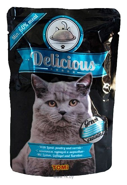 Фотографии ToMi (0.1 кг) 1 шт. Паучи для кошек Delicious - греческая кухня