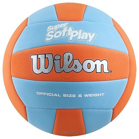 Фотографии Wilson Super Soft Play Volleyball (5 размер, оранжевый/голубой)