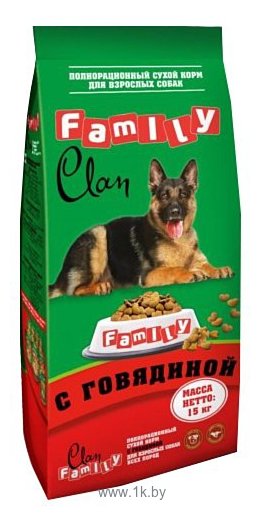 Фотографии CLAN Family Сухой корм с говядиной для собак (15 кг)