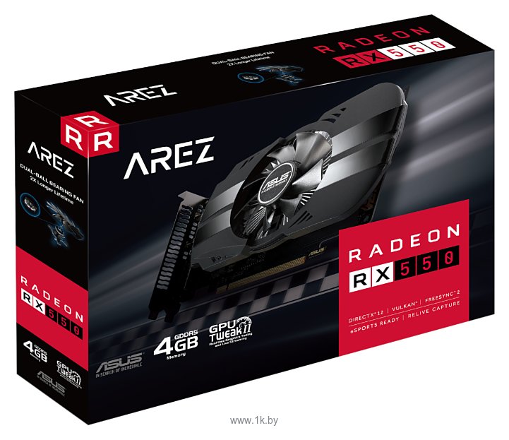 Фотографии ASUS AREZ Radeon RX 550 1071Mhz PCI-E 3.0 4096Mb 7000Mhz 128 bit DVI HDMI Display Port HDCP Phoenix