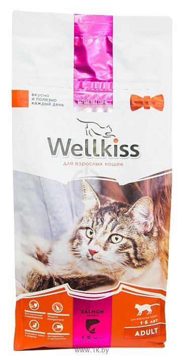 Фотографии Wellkiss (1.5 кг) Лосось для кошек пакет