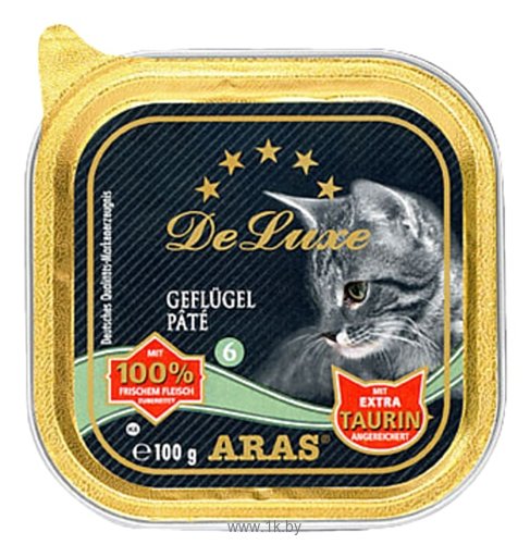 Фотографии ARAS (0.1 кг) 1 шт. Premium Pate Deluxe для кошек - Домашняя птица