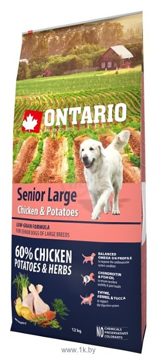 Фотографии Ontario (12 кг) Senior Large Chicken & Potatoes