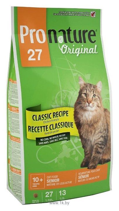 Фотографии ProNature 27 Classic Recipe Chicken Formula для малоактивных и стареющих кошек (5.44 кг)