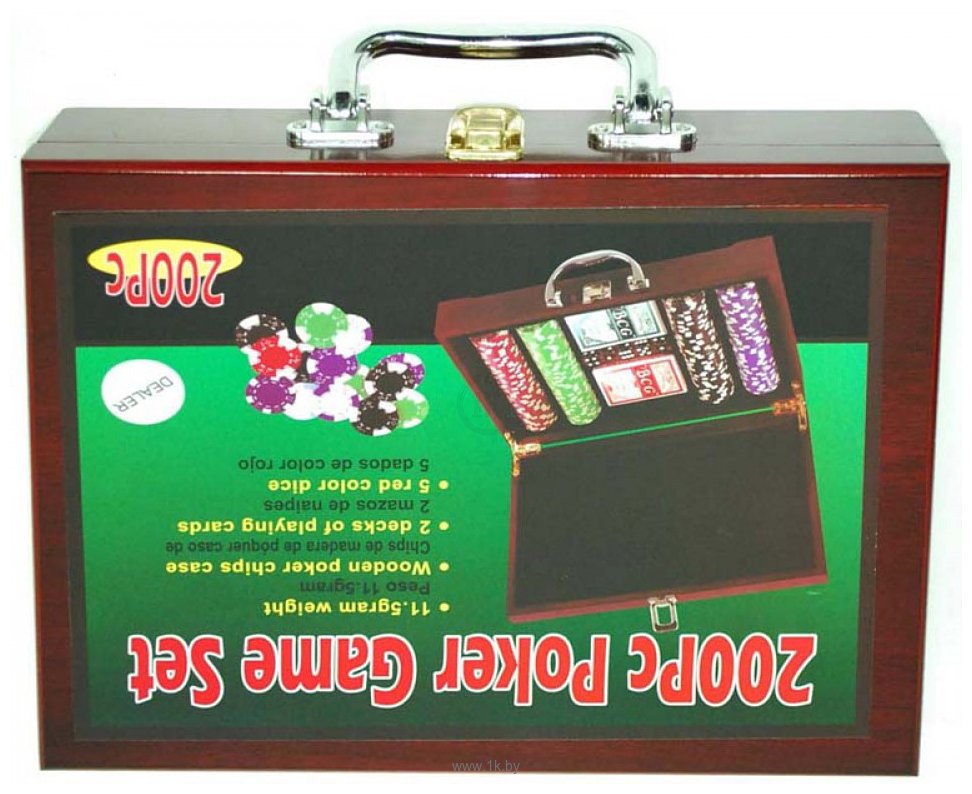Фотографии Zez Набор для покера в чемодане 200 фишек с номиналом 6642-S1