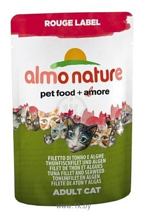 Фотографии Almo Nature (0.055 кг) 1 шт. Rouge Label Adult Cat Tuna Fillet and Seaweed