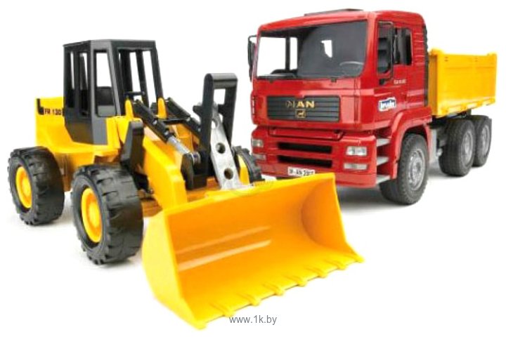 Фотографии Bruder MAN Construction truck with articulated road loader 02752