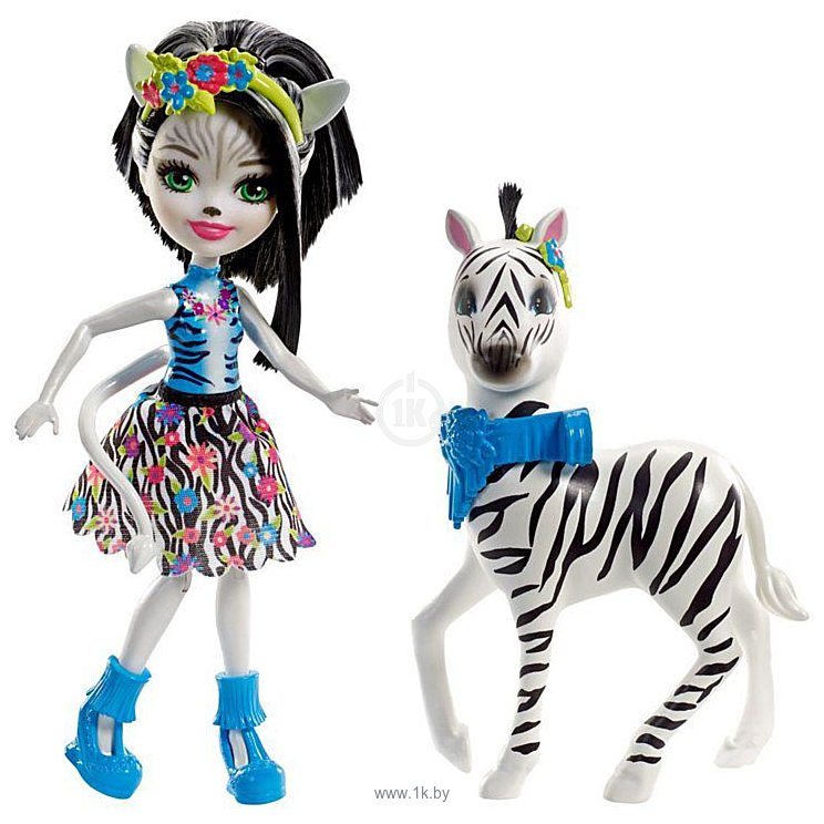Фотографии Enchantimals Zelena Zebra Doll & Hoofette Figure