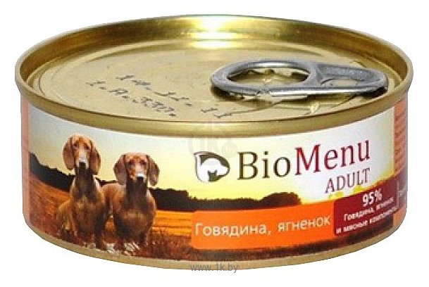 Фотографии BioMenu (0.1 кг) 1 шт. Adult консервы для собак с говядиной и ягненком