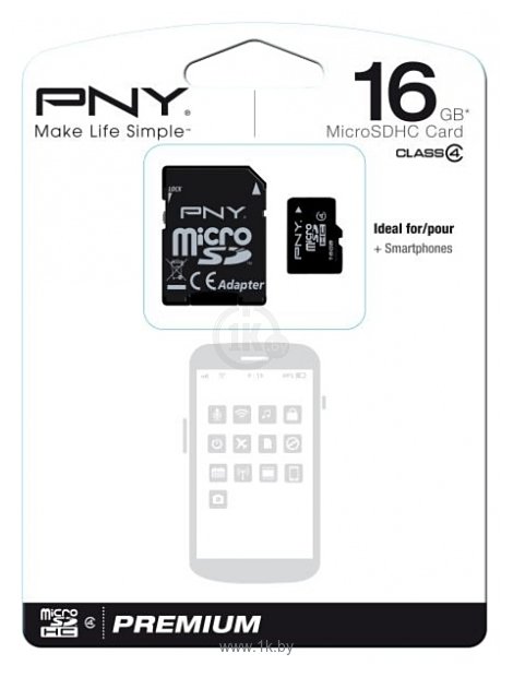 Фотографии PNY Premium microSDHC Class 4 16GB + SD adapter