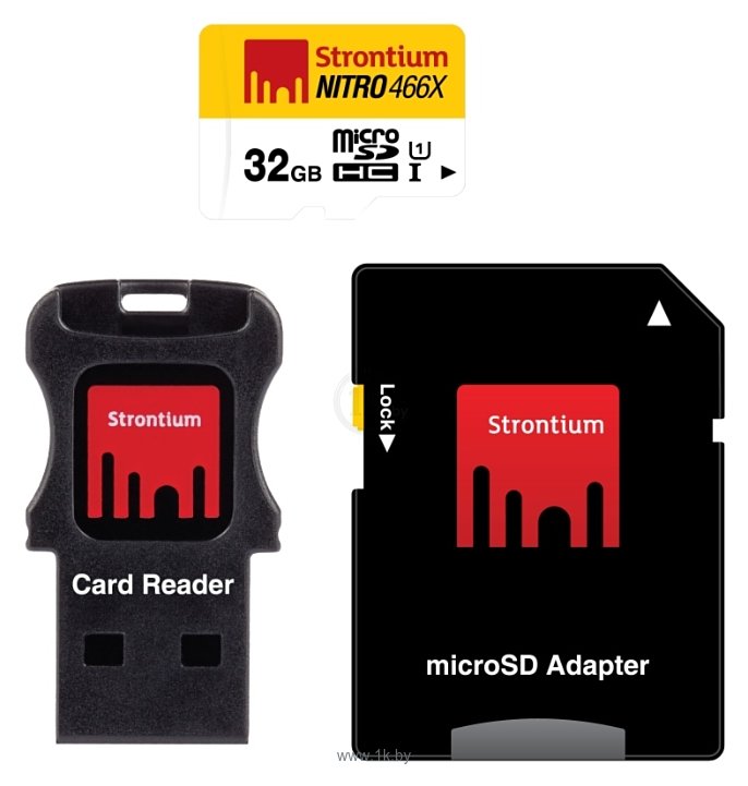 Фотографии Strontium NITRO microSDHC Class 10 UHS-I U1 466X 32GB + SD adapter & USB Card Reader