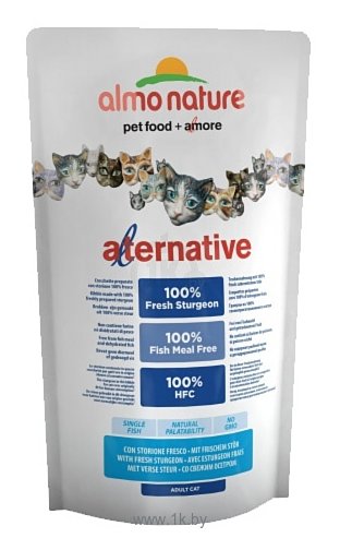 Фотографии Almo Nature Alternative Adult Cat 55% Sturgeon and Rice (0.75 кг)