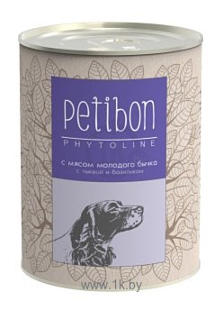 Фотографии Petibon Phytoline с мясом молодого бычка с тыквой и базиликом для собак (0.34 кг) 1 шт.