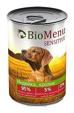 Фотографии BioMenu (0.41 кг) 1 шт. Sensitive консервы для собак с индейкой и кроликом