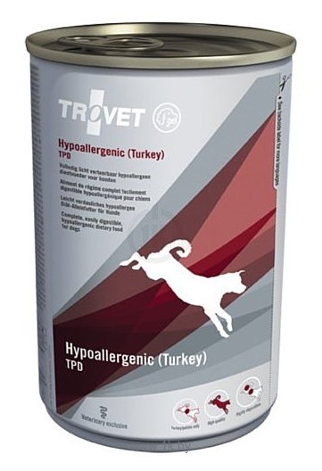 Фотографии TROVET (0.4 кг) 1 шт. Dog Hypoallergenic TPD (Turkey) canned
