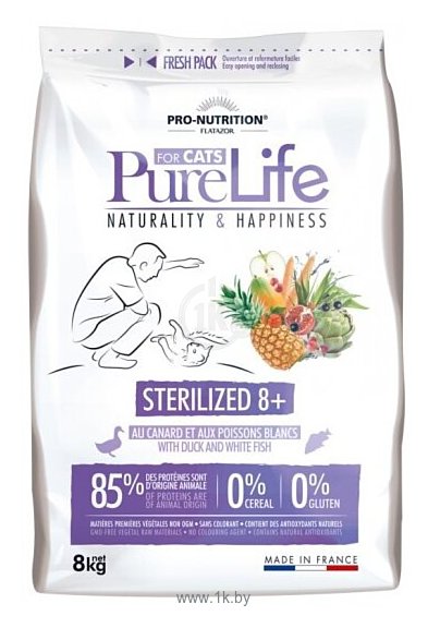 Фотографии Flatazor (8 кг) Pure Life Sterilized 8+ With Duck And White Fish