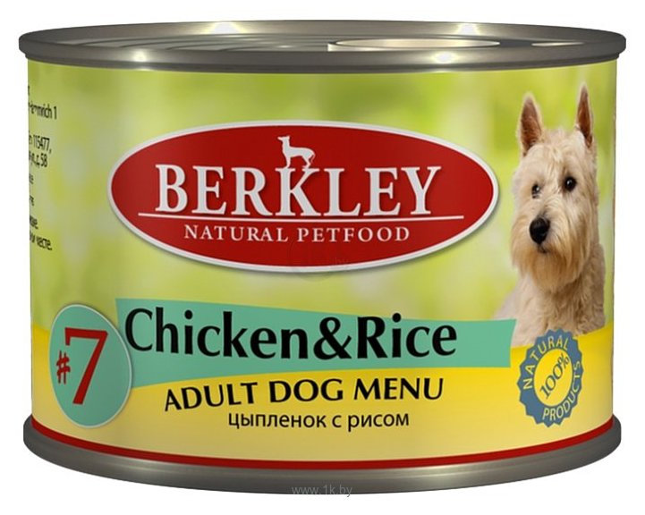 Фотографии Berkley (0.2 кг) 6 шт. Паштет для собак #7 Цыпленок с рисом