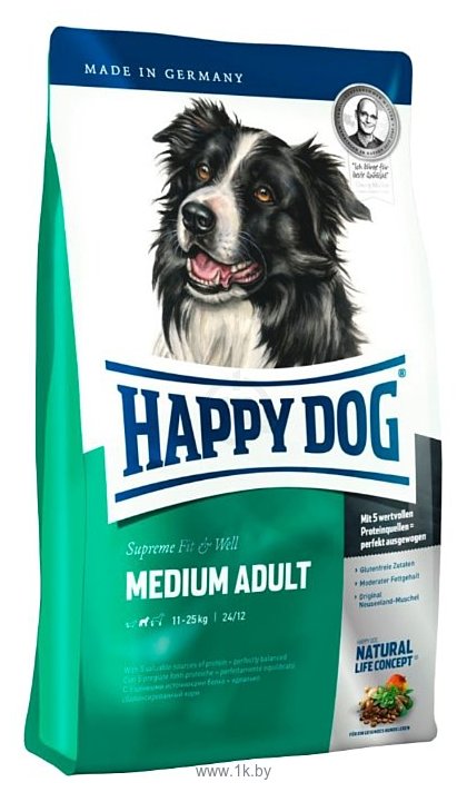 Фотографии Happy Dog (4 кг) Supreme Fit&Well - Medium Adult для взрослых собак средних пород