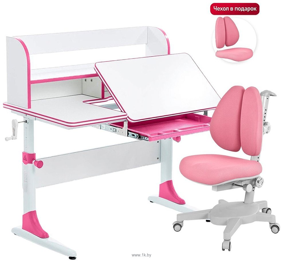 Фотографии Anatomica Study-100 Lux + органайзер с розовым креслом Armata Duos (белый/розовый)