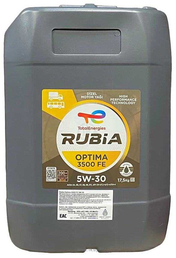 Фотографии Total Rubia Opt 3500 FE 5W-30 20л