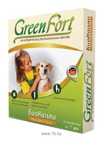 Фотографии GreenFort БиоКапли от блох для собак 2–10 кг (3 пипетки)