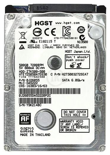 Фотографии HGST Z7K500 500GB HTS725050A7E635