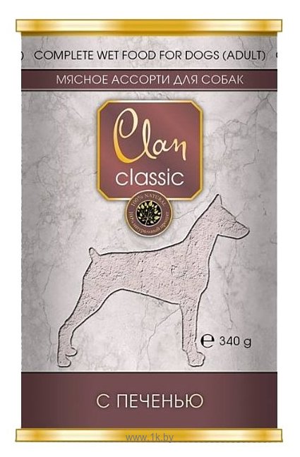 Фотографии CLAN (0.34 кг) 1 шт. Classic Мясное ассорти с печенью для взрослых собак