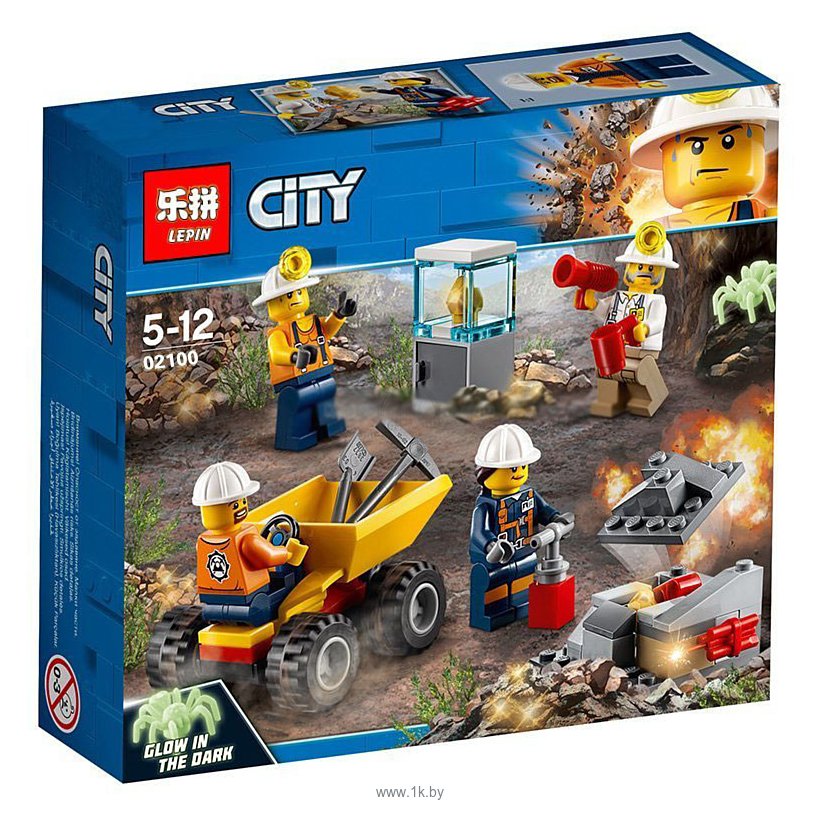 Фотографии Lepin Cities 02100 Бригада шахтёров аналог Lego 60184