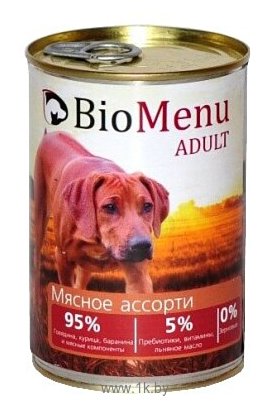 Фотографии BioMenu Adult консервы для собак мясное ассорти (0.41 кг) 1 шт.
