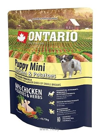 Фотографии Ontario (0.75 кг) Puppy Mini Chicken & Potatoes