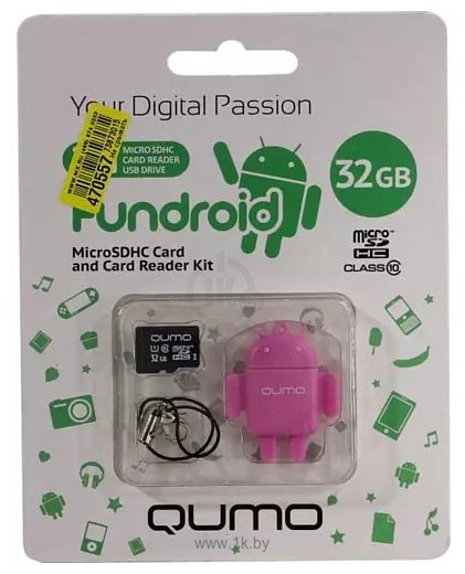 Фотографии QUMO Fundroid microSDHC QM32GCR-MSD10-FD-pnk 32GB