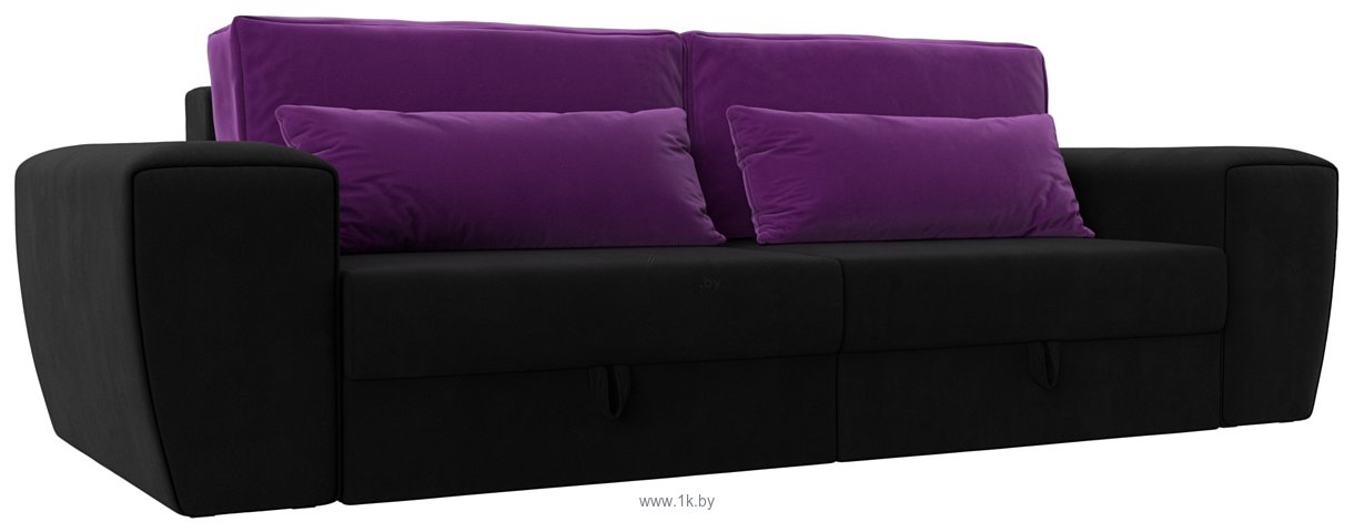 Фотографии Лига диванов Лига-008 118630 (микровельвет черный/черный/фиолетовый/фиолетовый)