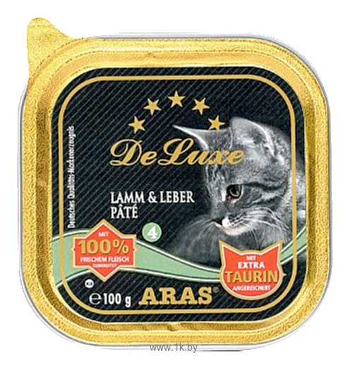 Фотографии ARAS (0.1 кг) 1 шт. Premium Pate Deluxe для кошек - Баранина и печень