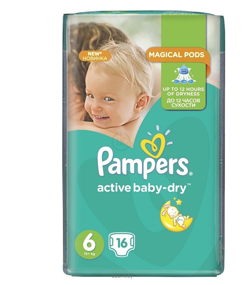Фотографии Pampers Active Baby-Dry 6 Extra Large (16 шт.)