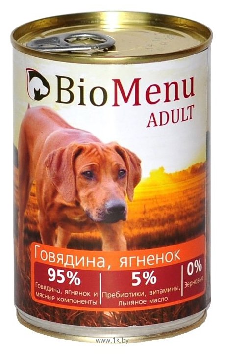 Фотографии BioMenu (0.41 кг) 1 шт. Adult консервы для собак с говядиной и ягненком